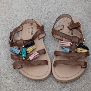 Crown & Ivy Kids Sandals with Multicolor Tassels